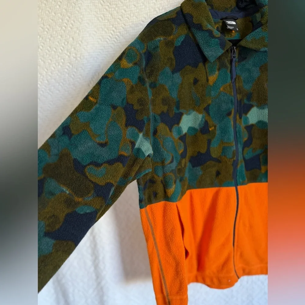 The North Face Pali Pile Fleece Jacket XL Camo Orange Colorblock Full Zip